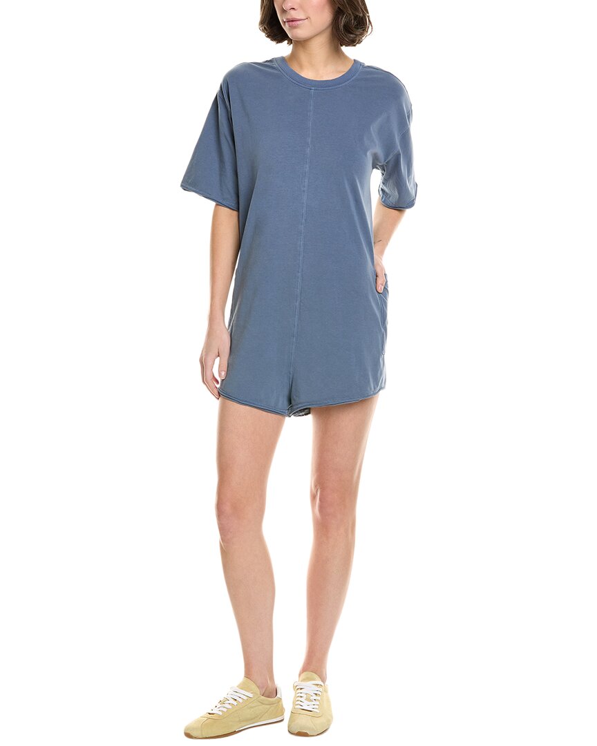 Shop Free People Hot Shot T-shirt Romper In Blue