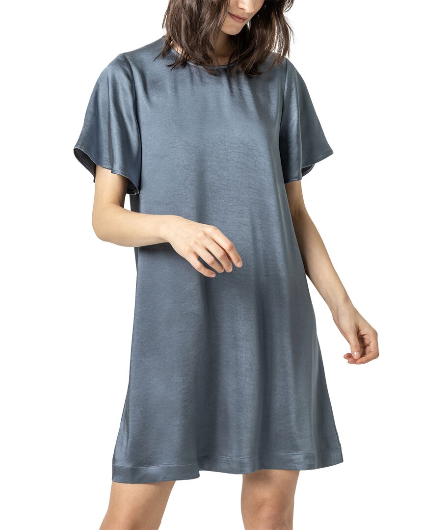 LILLA P LILLA P FLUTTER SLEEVE SATIN DRESS 