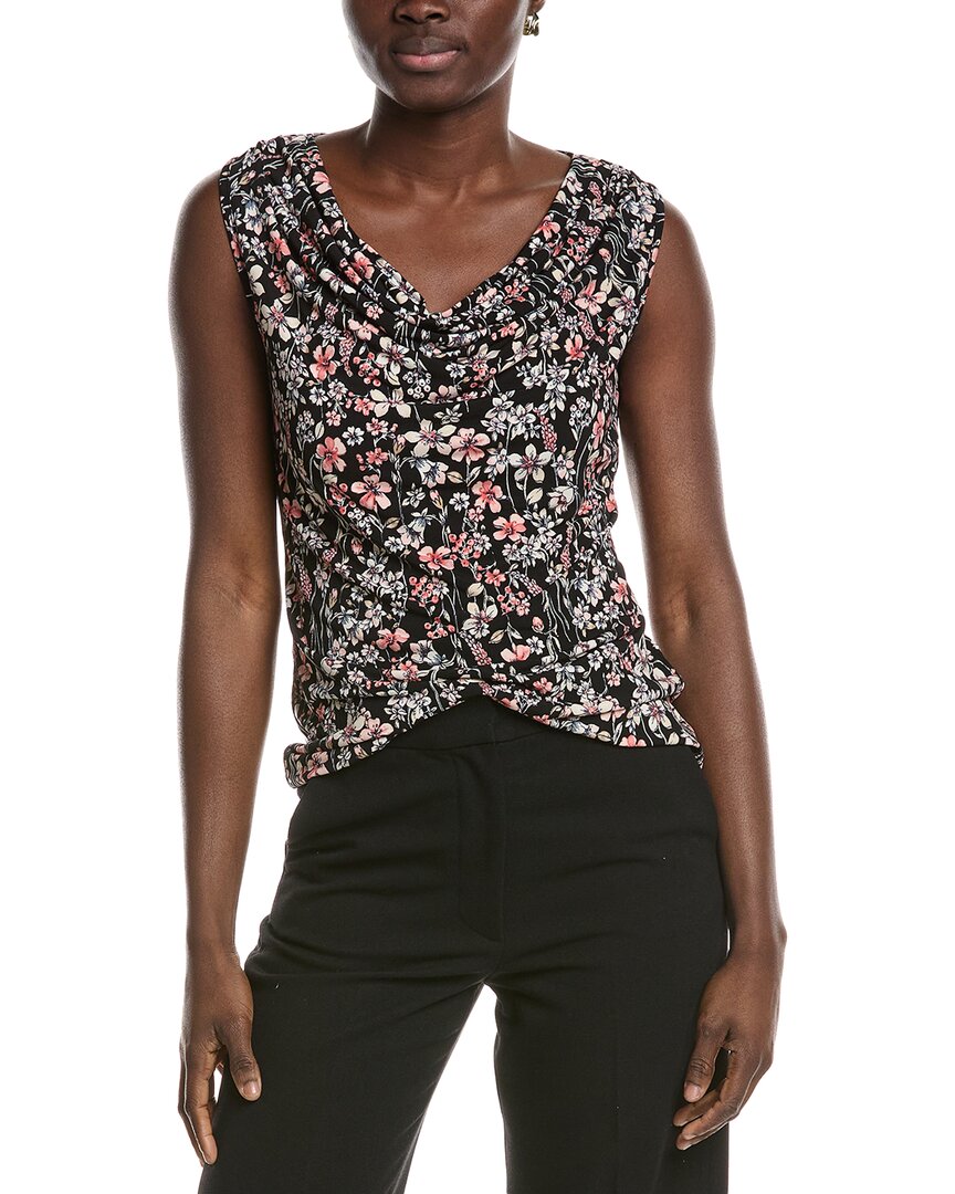 T Tahari Cowl Neck Sleeveless Top In Black