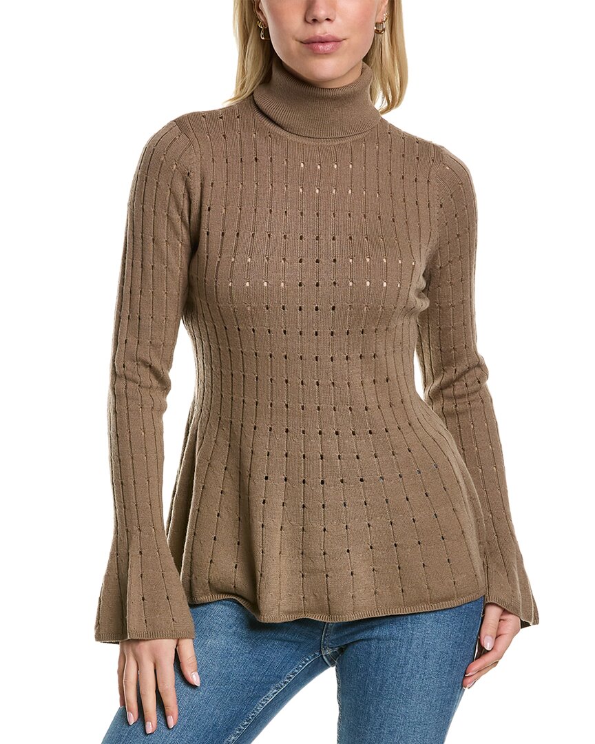 Shop Bcbgmaxazria Turtleneck Sweater In Brown