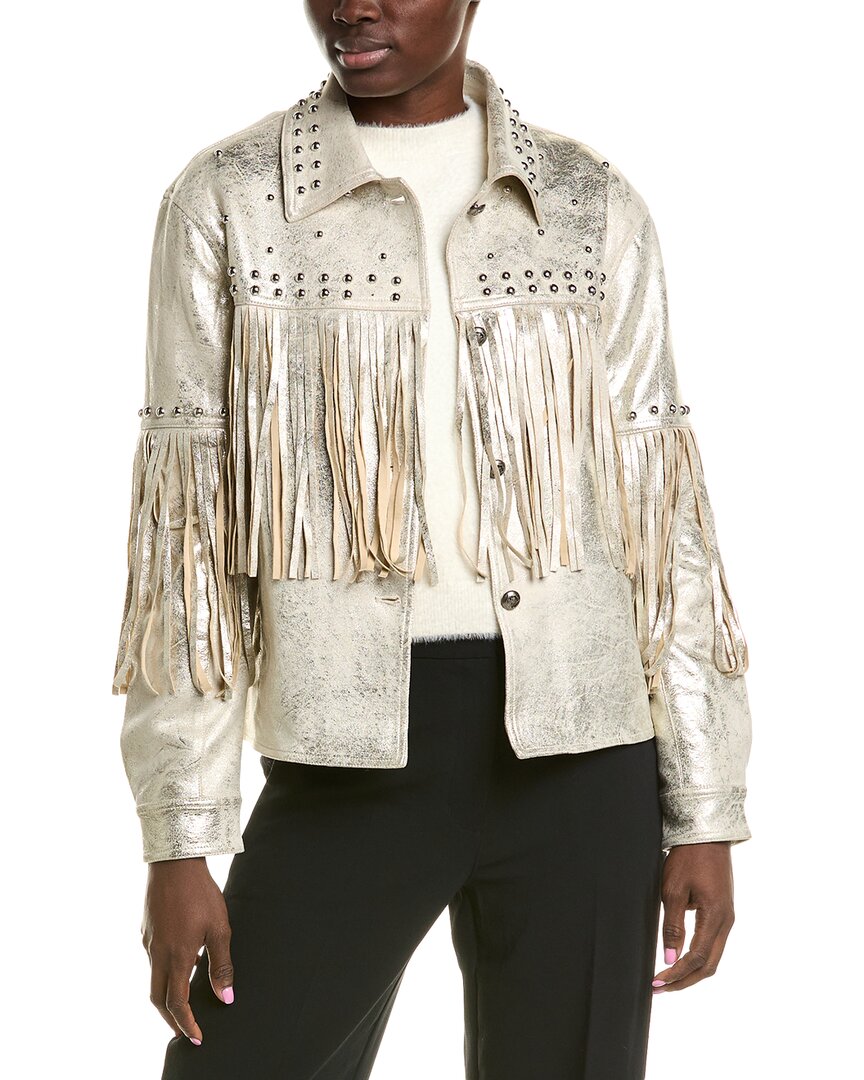 Beulah Fringe Jacket In Metallic