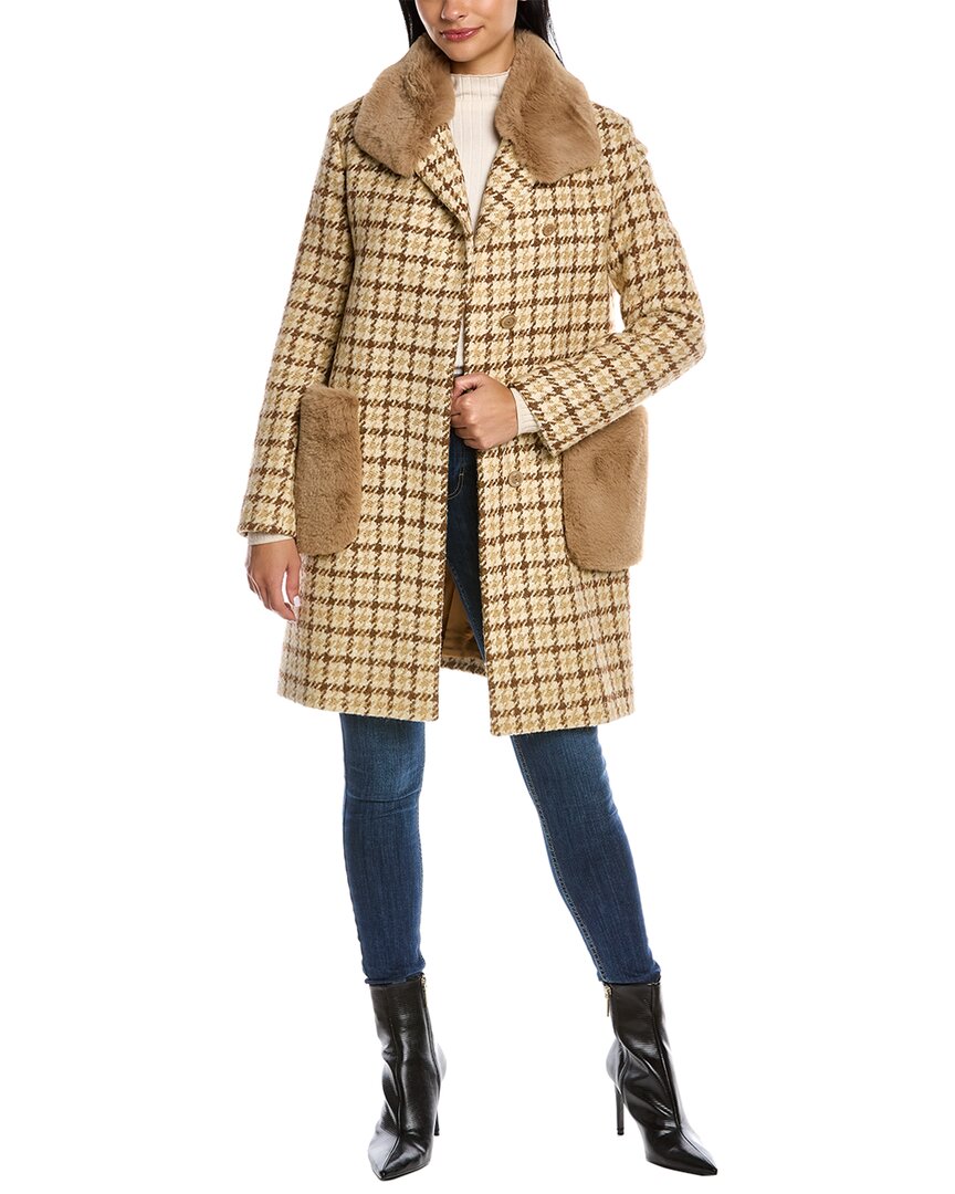 Shop Cinzia Rocca Icons Wool & Alpaca-blend Coat In Beige