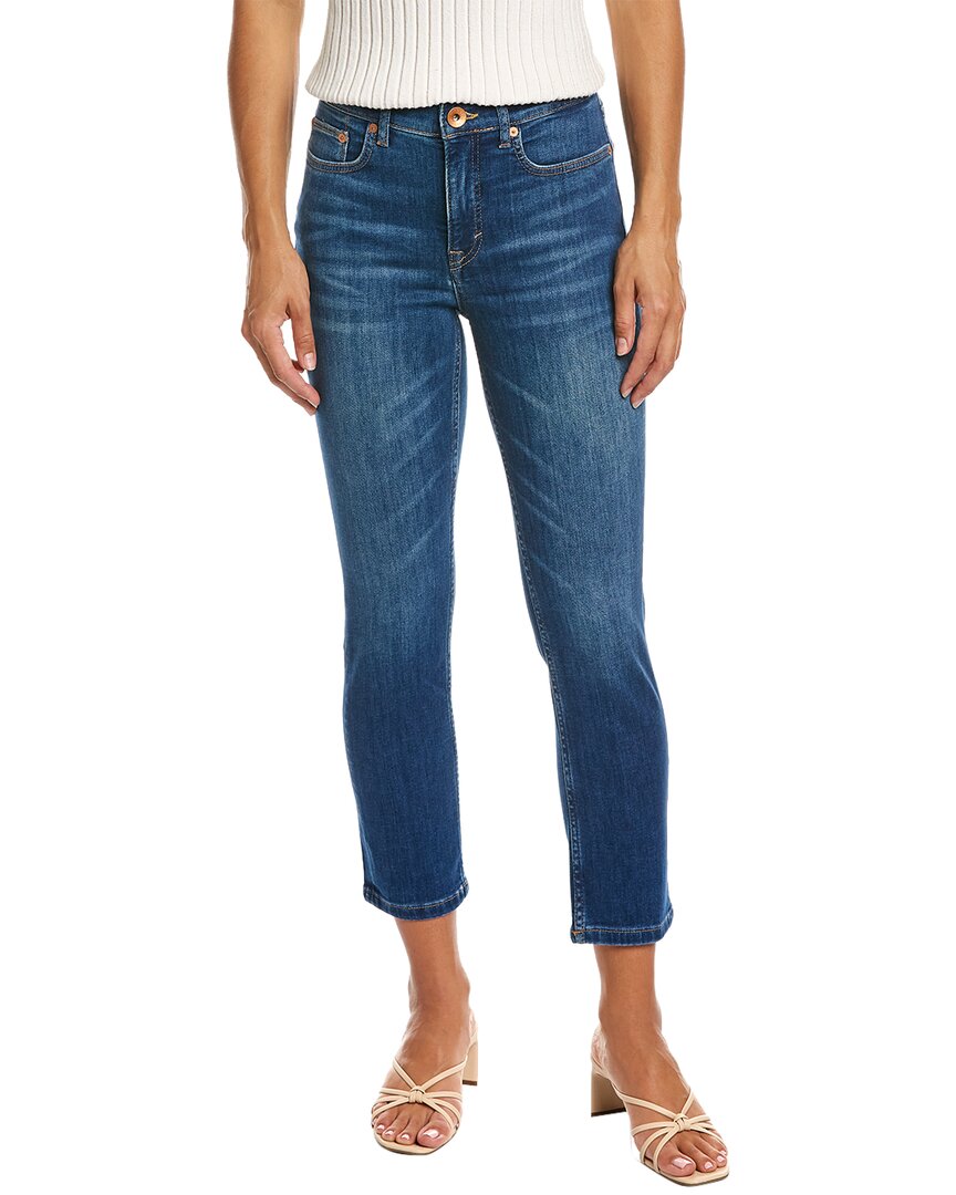 Shop Vineyard Vines Jamie High-rise Straight Crop Jean In Blue