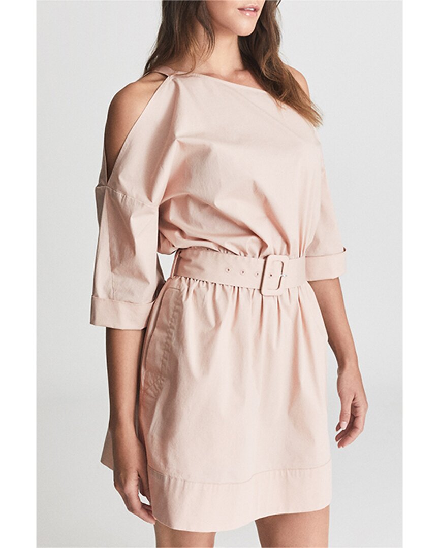 Reiss Demi One-shoulder Mini Dress In Pink