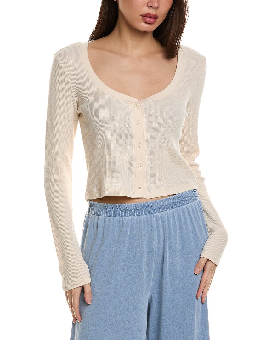 Z Supply Ciana Cropped Waffle Top In Neutral