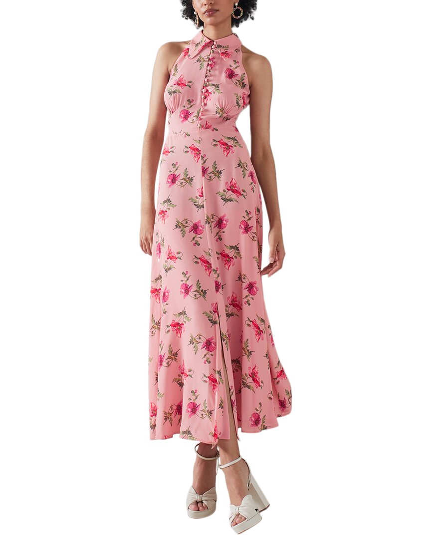 Lk Bennett Flori Silk-blend Dress In Pink