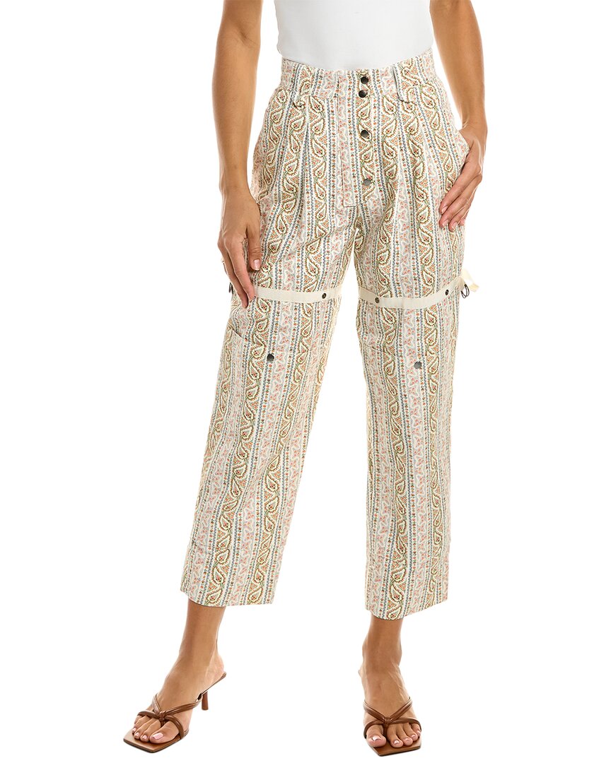 Shop Etro Relaxed Pleated Trouser In White