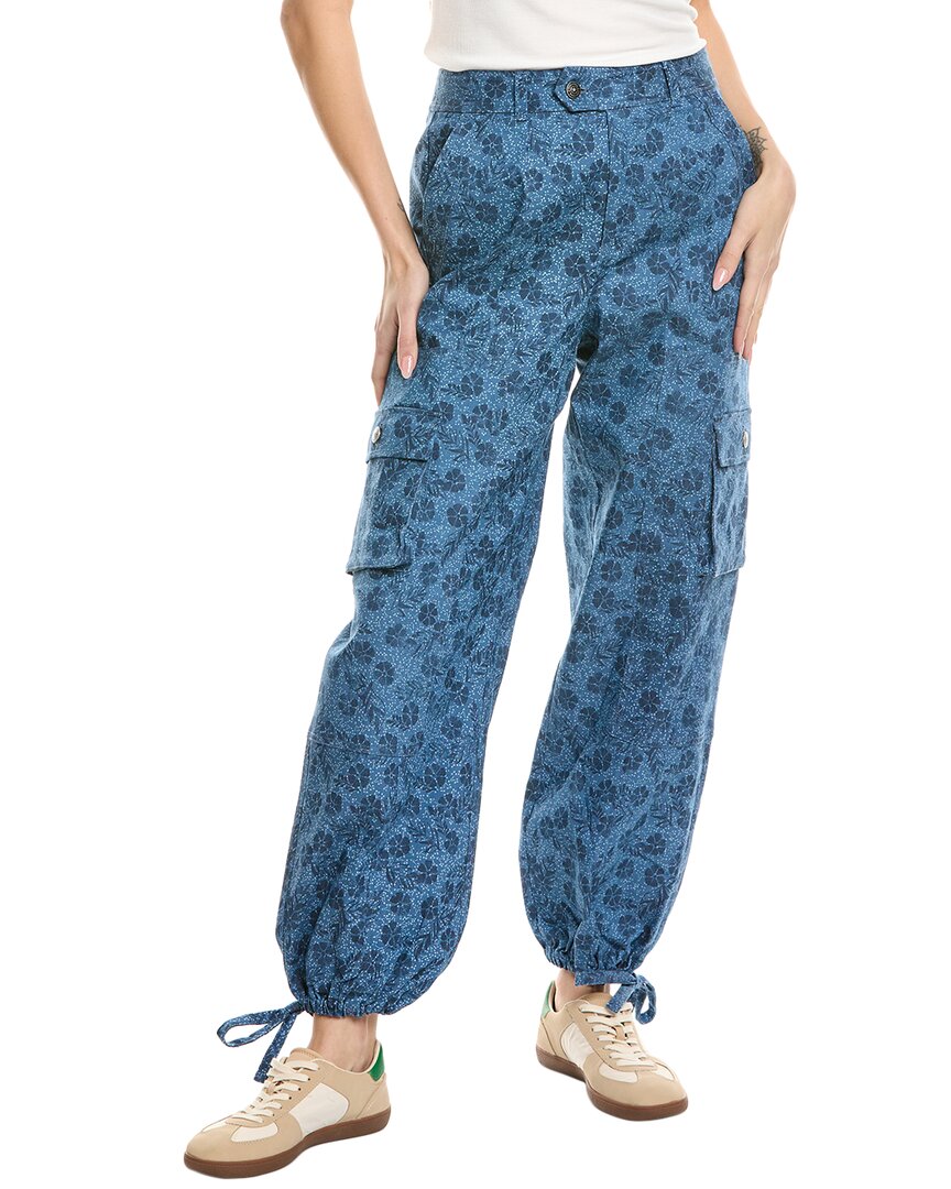 Cinq À Sept Denim Floral Zola Pant In Blue