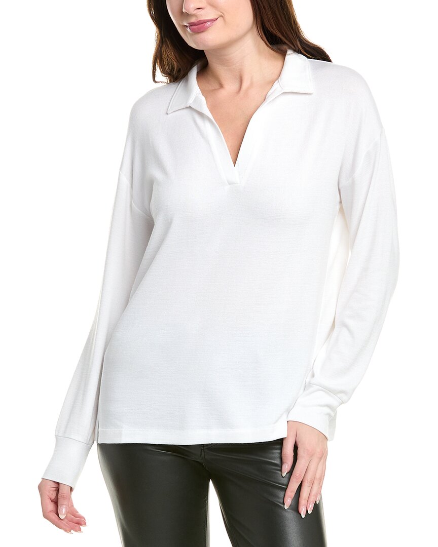 Rag & Bone White 'the Knit V-neck' Polo In White