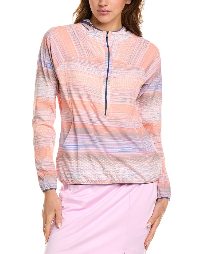Callaway Striped 1/2-zip Jacket In Orange