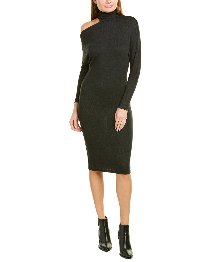 Image of Enza Costa Heather Rib Exposed Shoulder Midi Dress