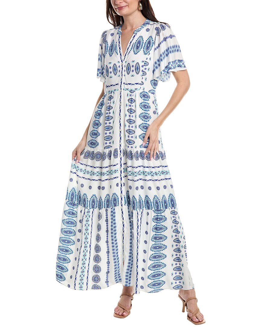 Hale Bob Button Up Maxi Dress In Multi