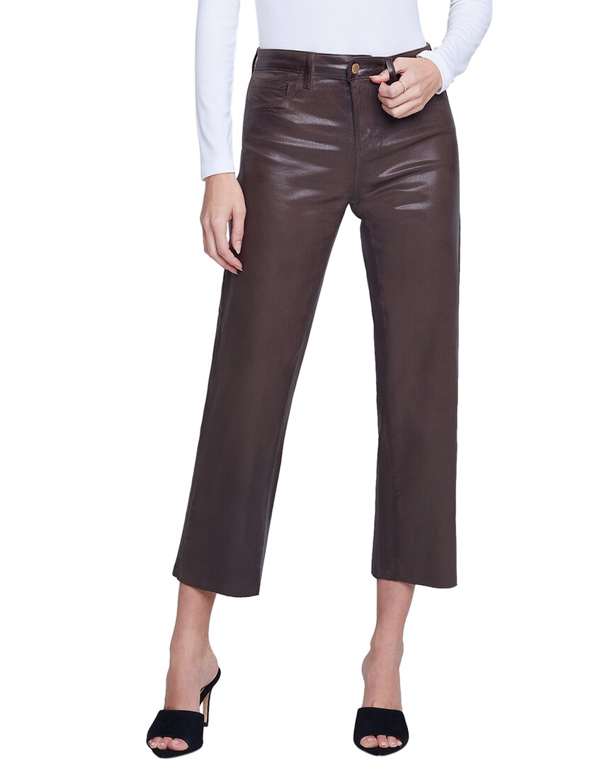 L Agence L'agence Wanda High-rise Crop Wide Leg Jean In Brown