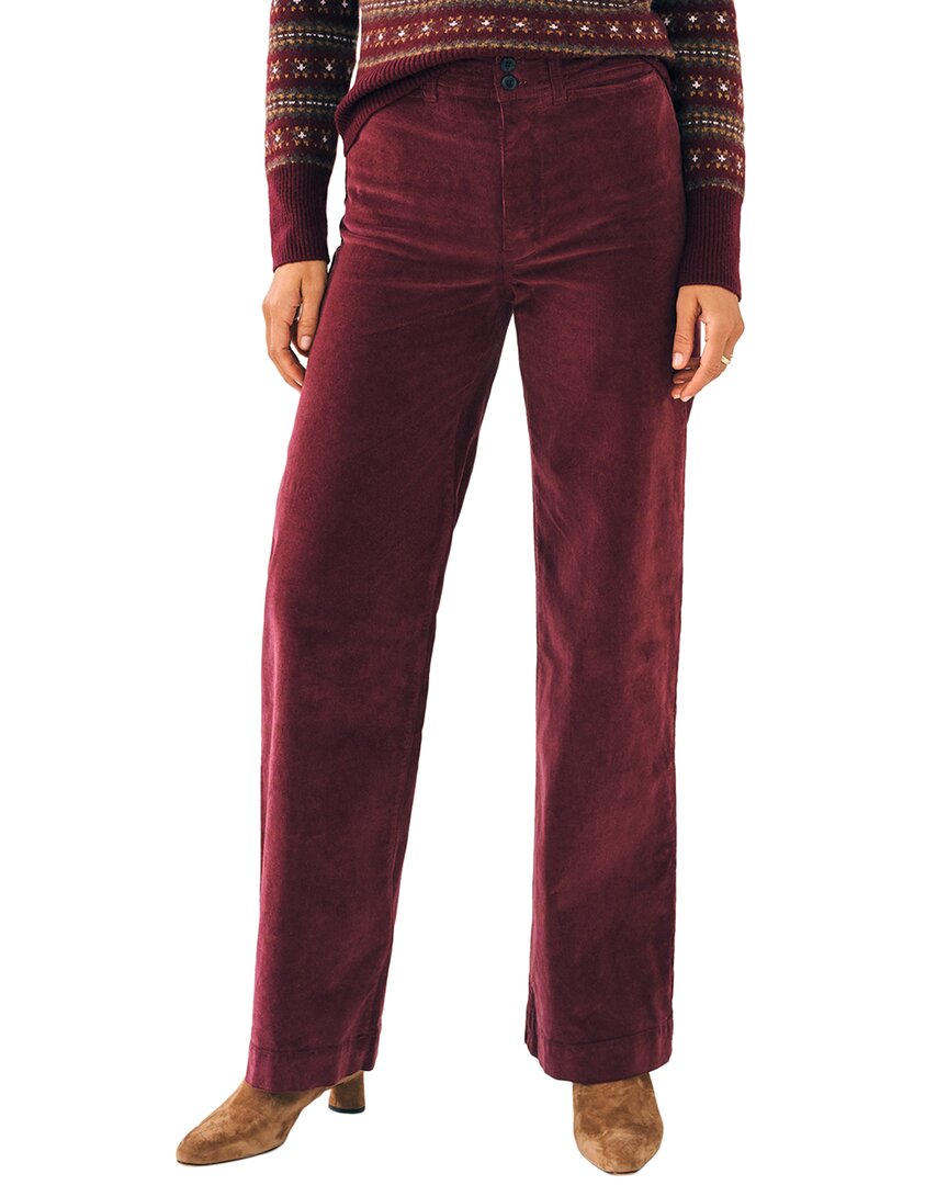 Faherty Stretch Cord Wide Leg Pant In Red