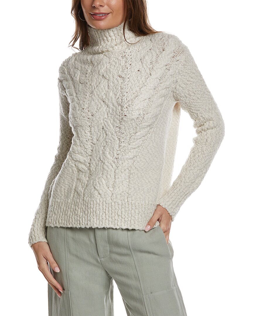 VINCE VINCE RISING CABLE TURTLENECK WOOL-BLEND SWEATER