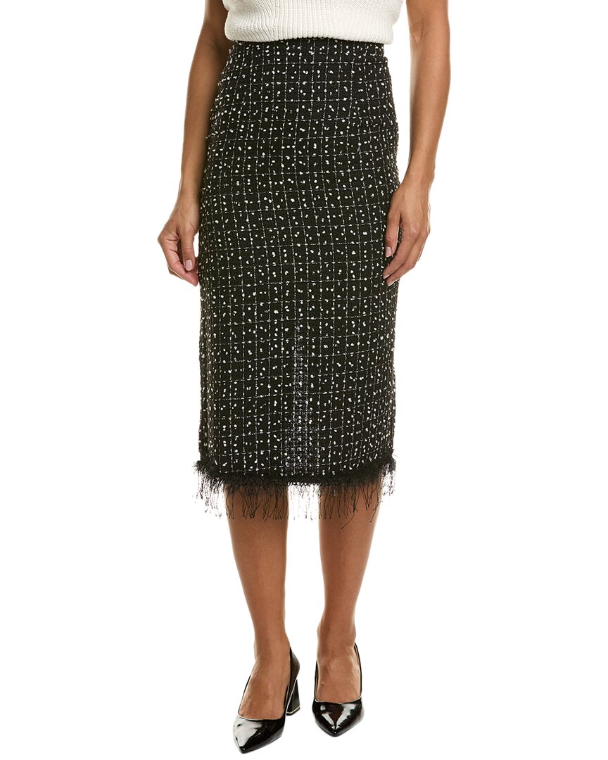 Hl Affair Tweed Midi Skirt In Black