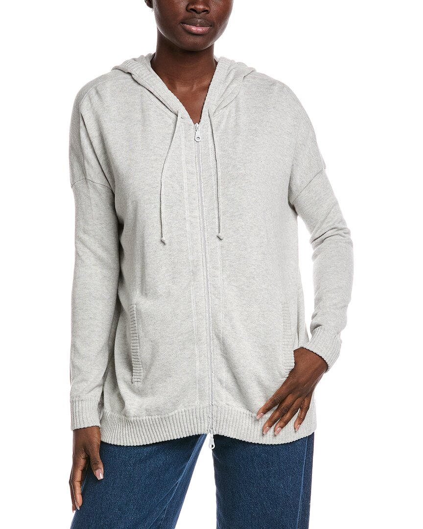 Minnie Rose Cashmere-blend Oversized Zip Hoodie In Gray