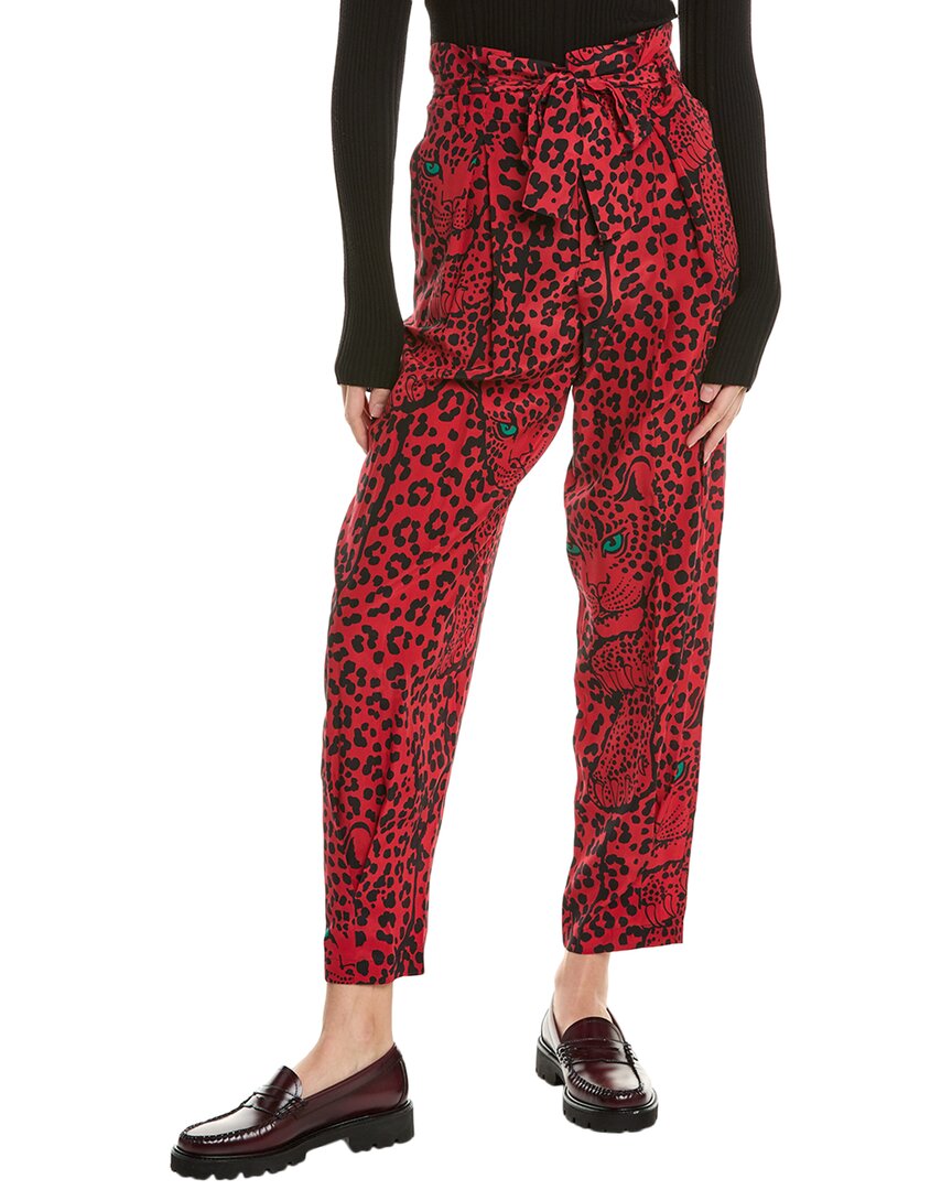 Red Valentino Silk Pant In Red