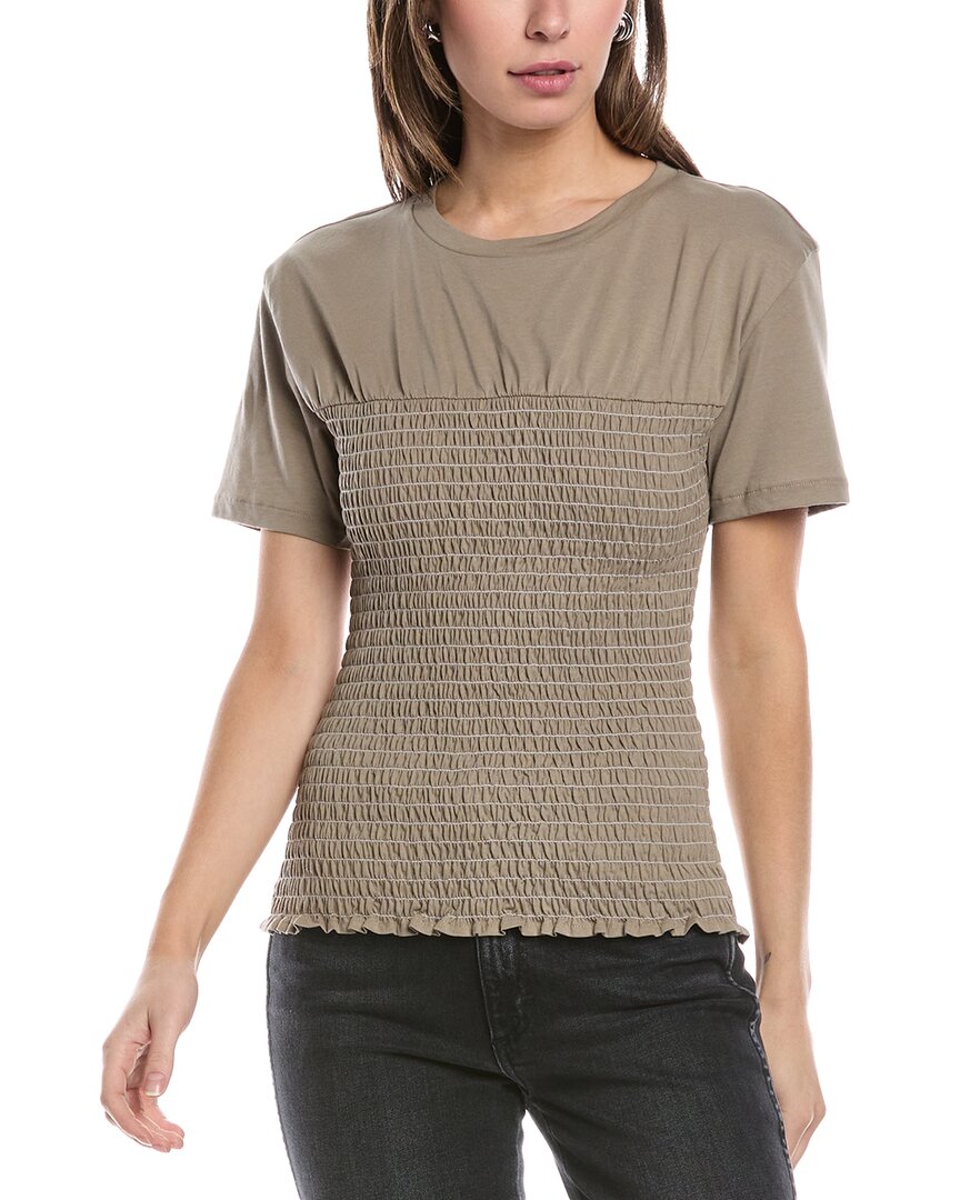 Rag & Bone Smocked T-shirt In Grey