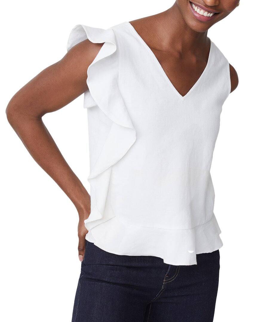 Shop J.mclaughlin Athena Linen-blend Blouse
