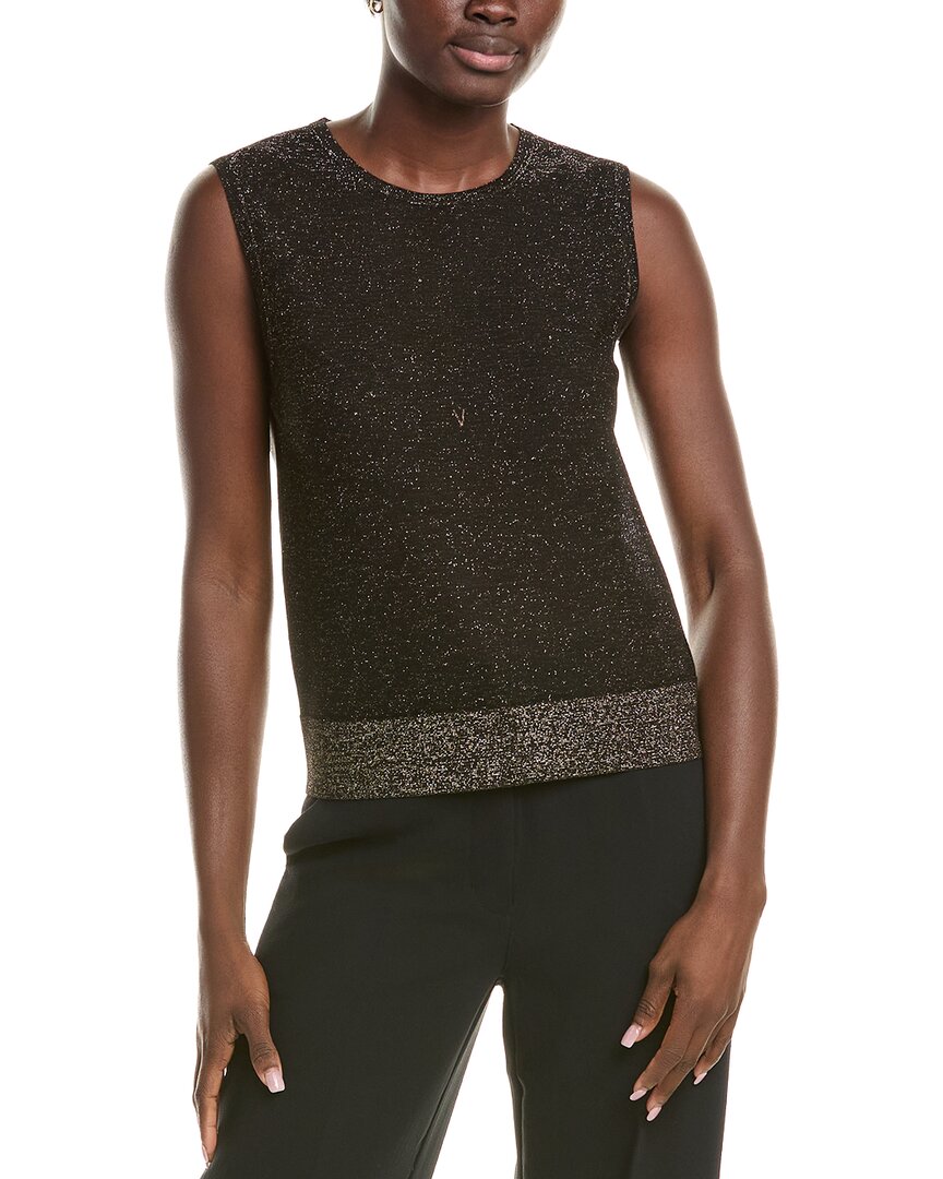 St John St. John Lightweight Lurex Knit Shell In Black
