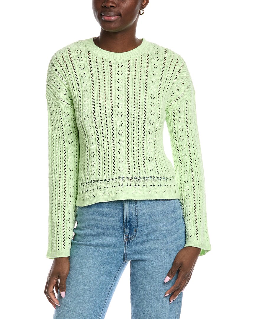 Autumn Cashmere Marled Mesh Sweater In Green