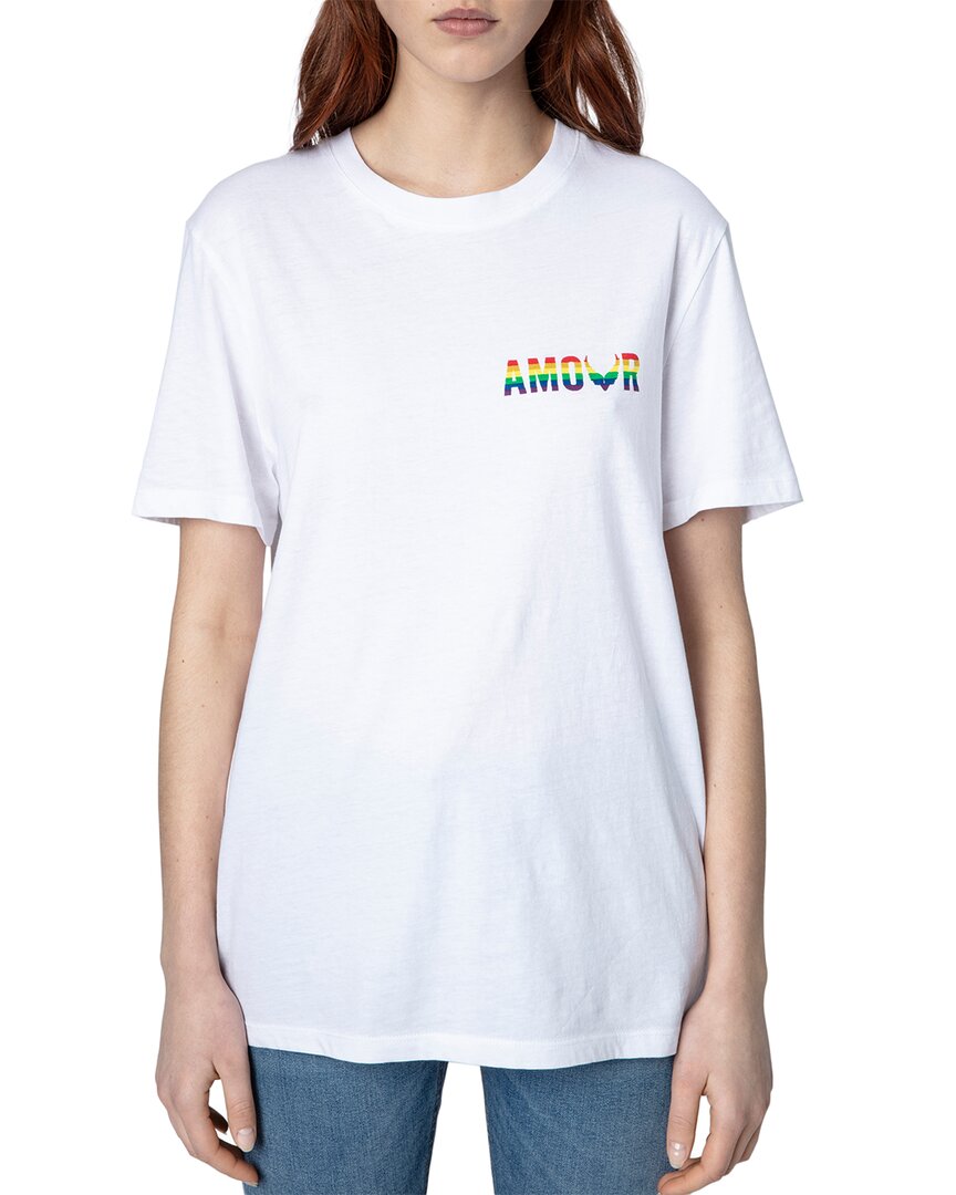 Zadig & Voltaire Tommy Amour Wings Flag T-shirt In Black