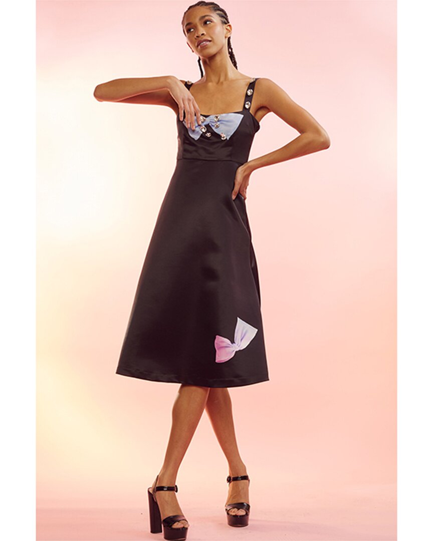 Shop Cynthia Rowley Tie One On Knee-length Dress In Black