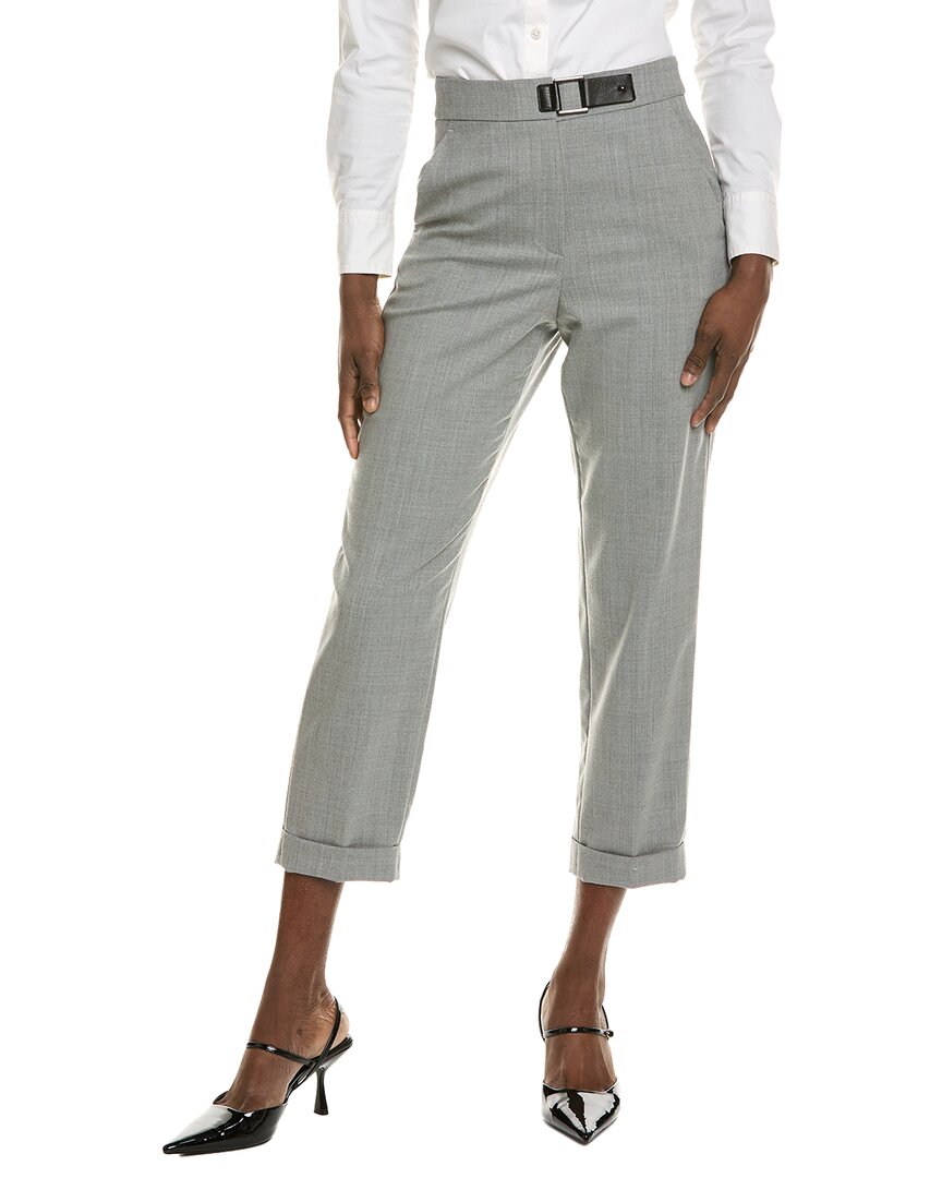 Peserico Fitted Grey Tailored Trousers In Grey