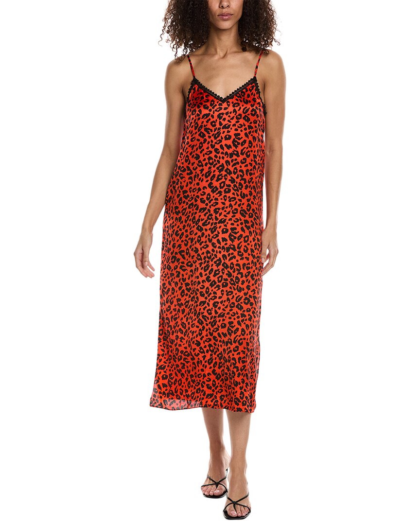 Shop The Kooples Leopard Slip Dress In Red