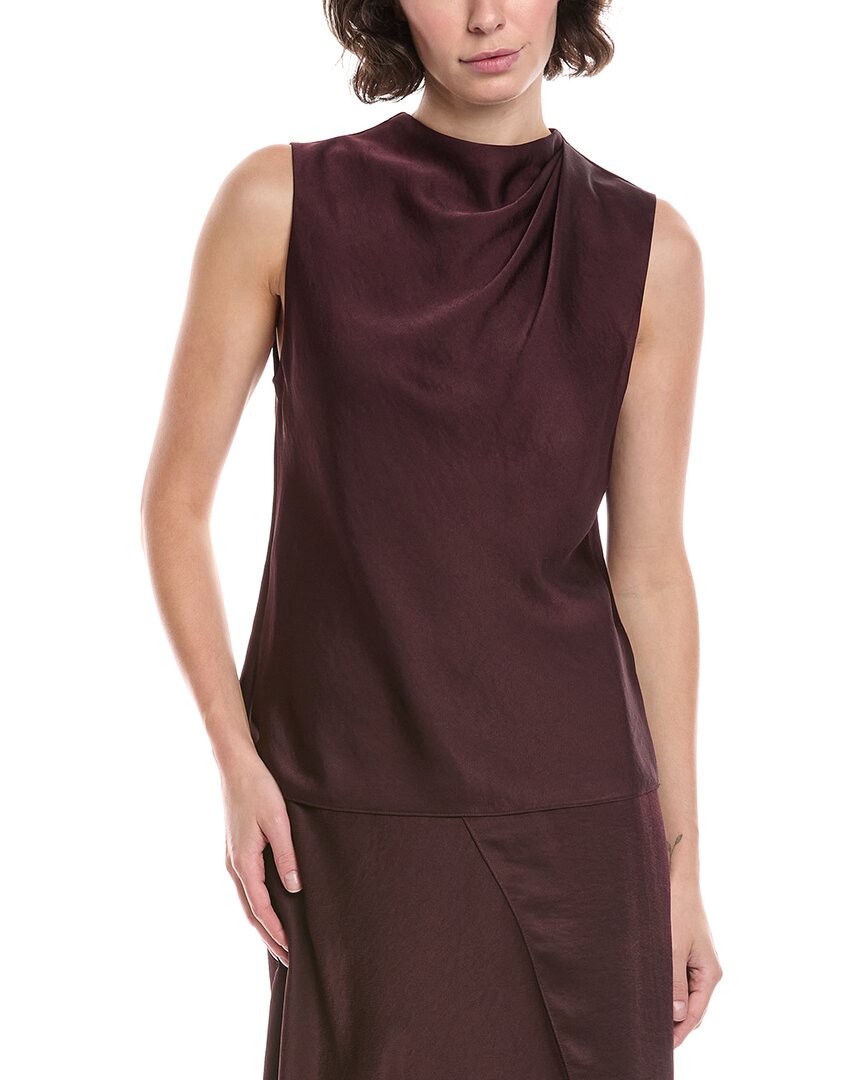 Vince Drape Blouse In Red