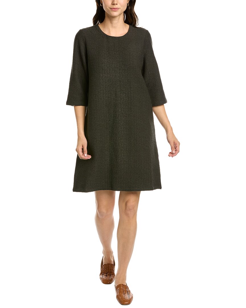 Shop Eileen Fisher 3/4-sleeve Dress In Green