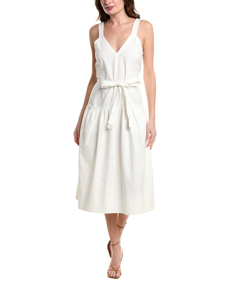 Proenza Schouler White Label Sasha Linen-blend Midi Dress In White
