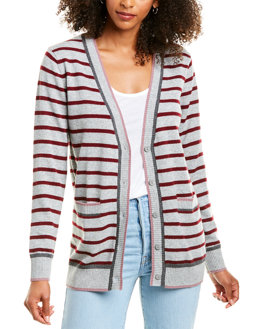 Image of Revive Cashmere Striped Cashmere Cardigan