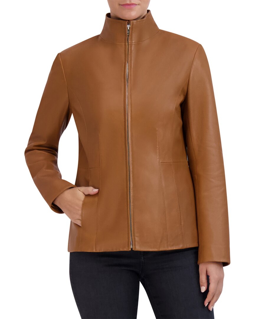 Cole Haan Wing Collar Leather Jacket