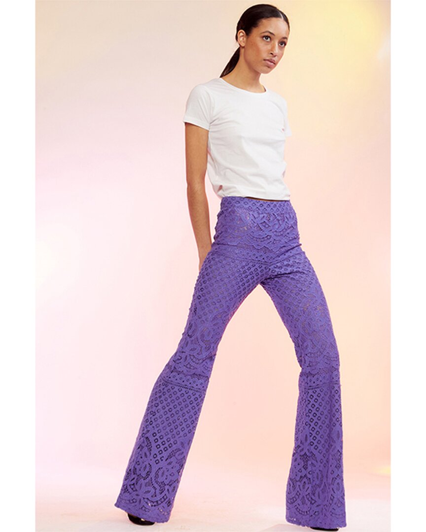 Shop Cynthia Rowley Lace Fit & Flare Pant In Purple