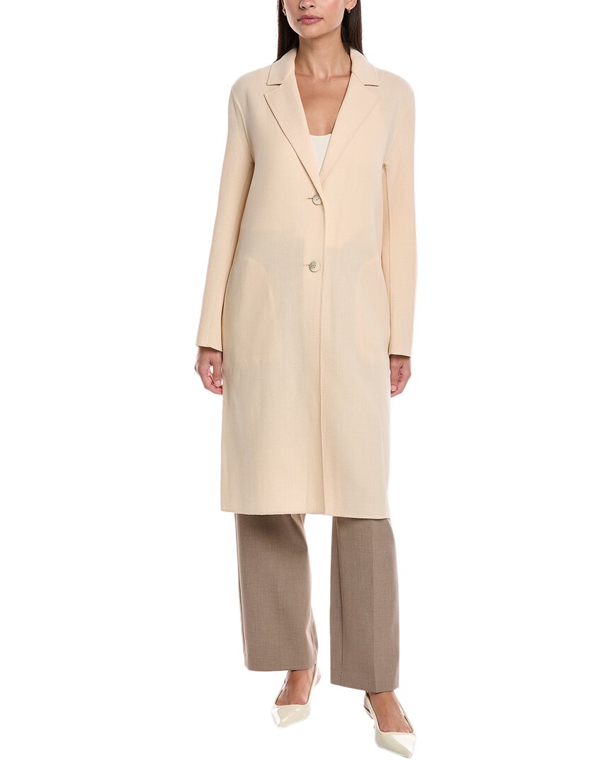 Lafayette 148 New York Pebble Crepe Coat In Neutral