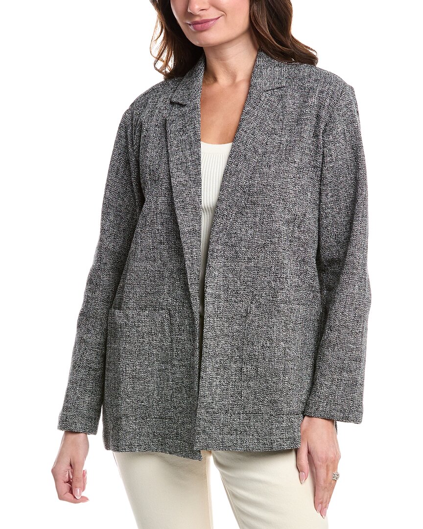 Eileen Fisher Petite Notch Collar Jacket In Gray