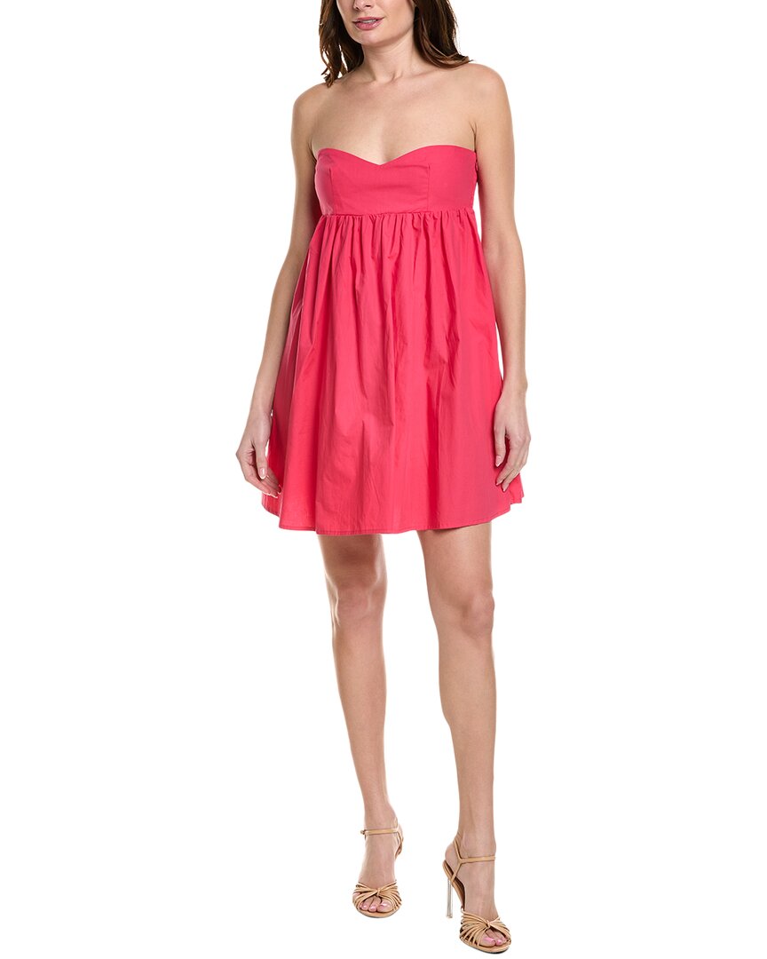 Susana Monaco Poplin Tube Flared Mini Dress In Pink