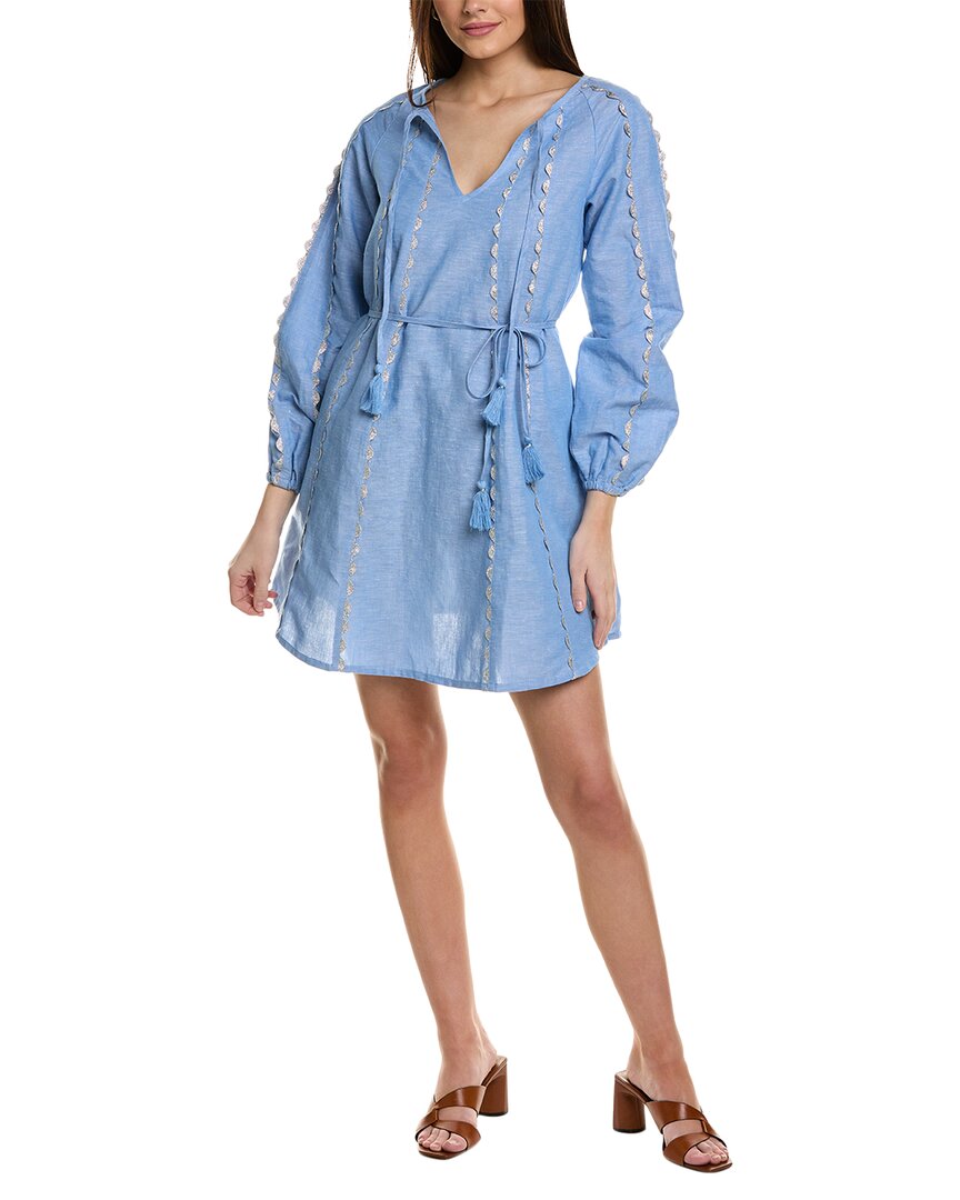 BODEN BODEN RIC RAC LINEN-BLEND MINI DRESS