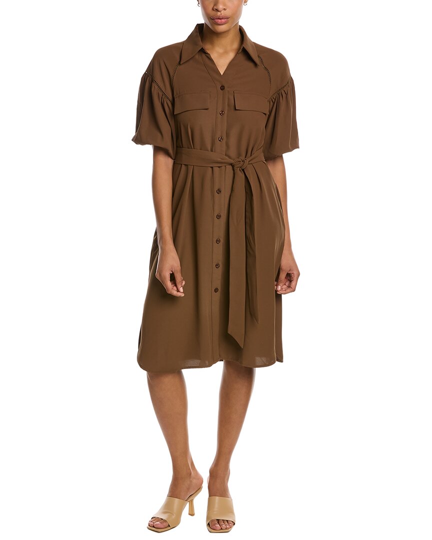 Shop Gracia Shirtdress In Brown
