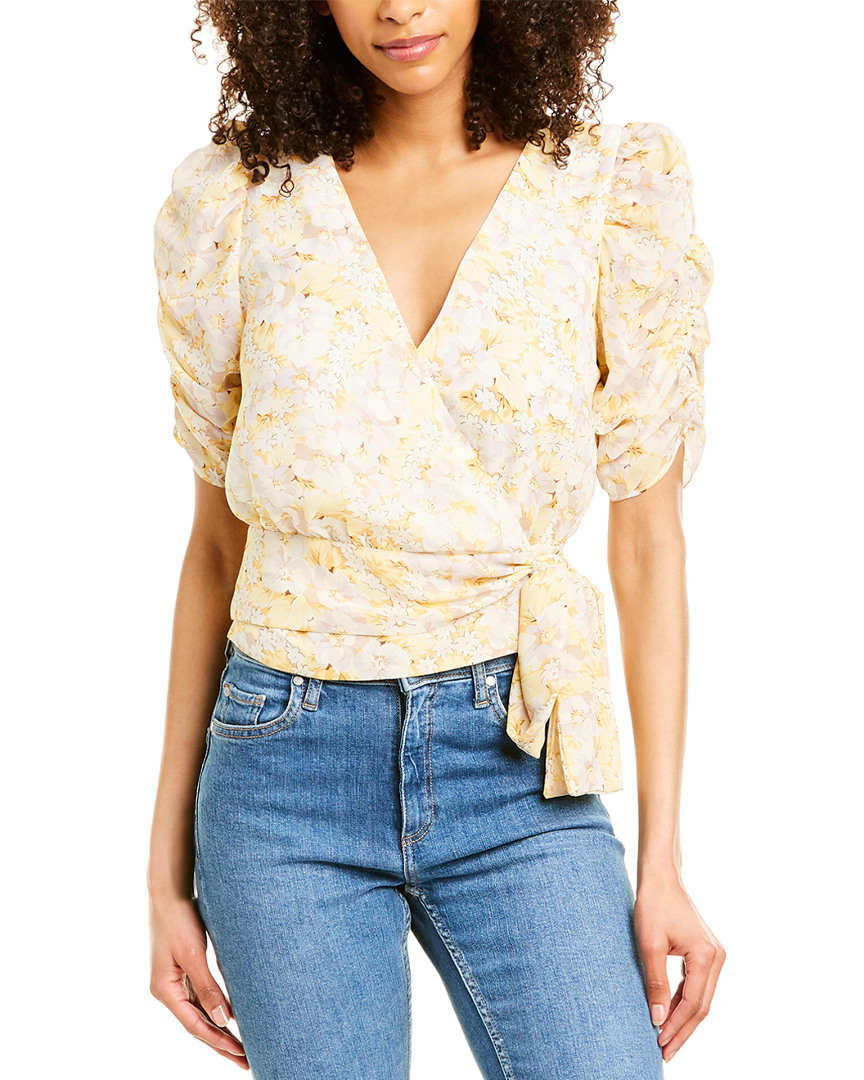 Image of DNT Puff-Sleeve Wrap Top