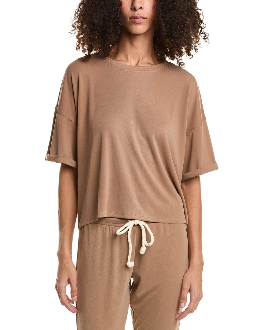 Shop Saltwater Luxe Cuffed T-shirt In Brown