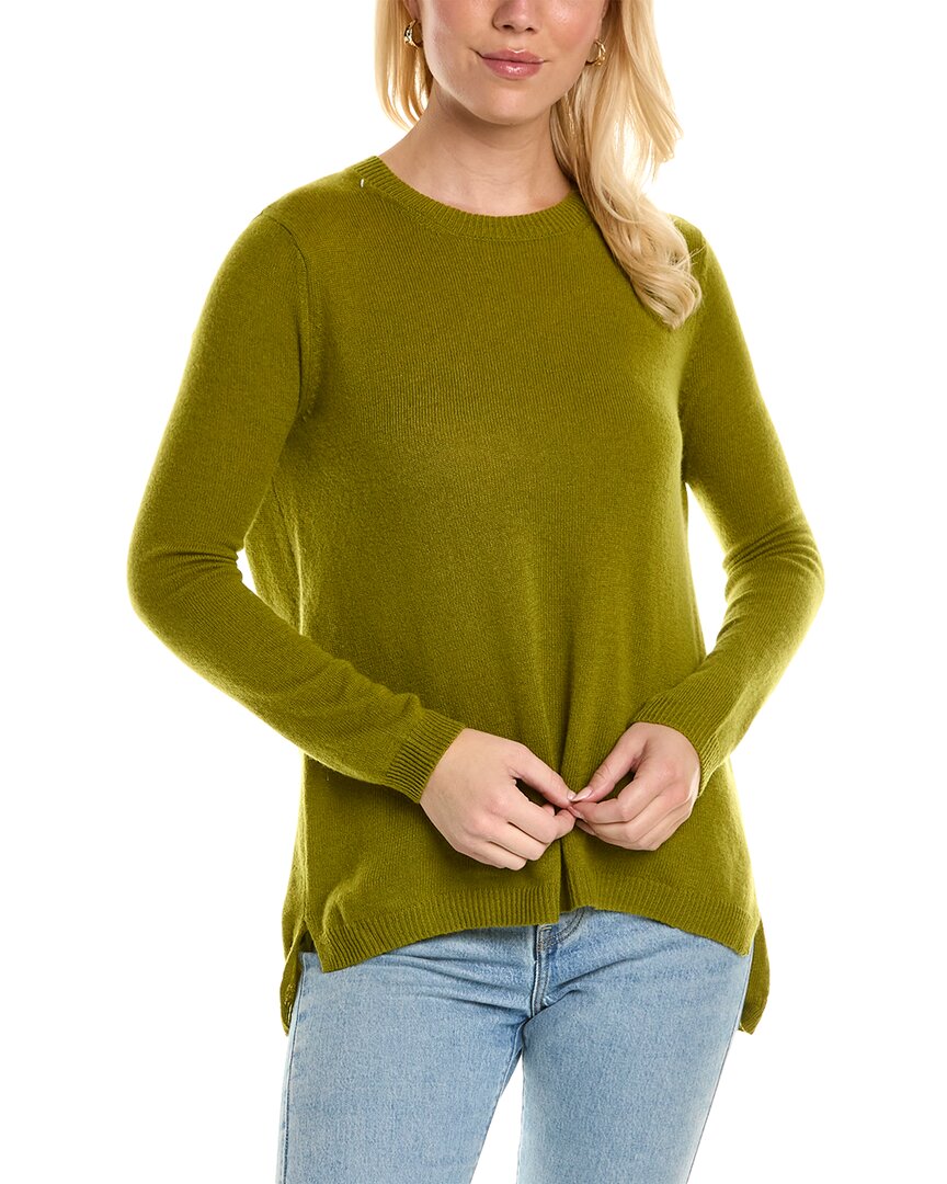 Shop 525 America High-low Cashmere Sweater In Green