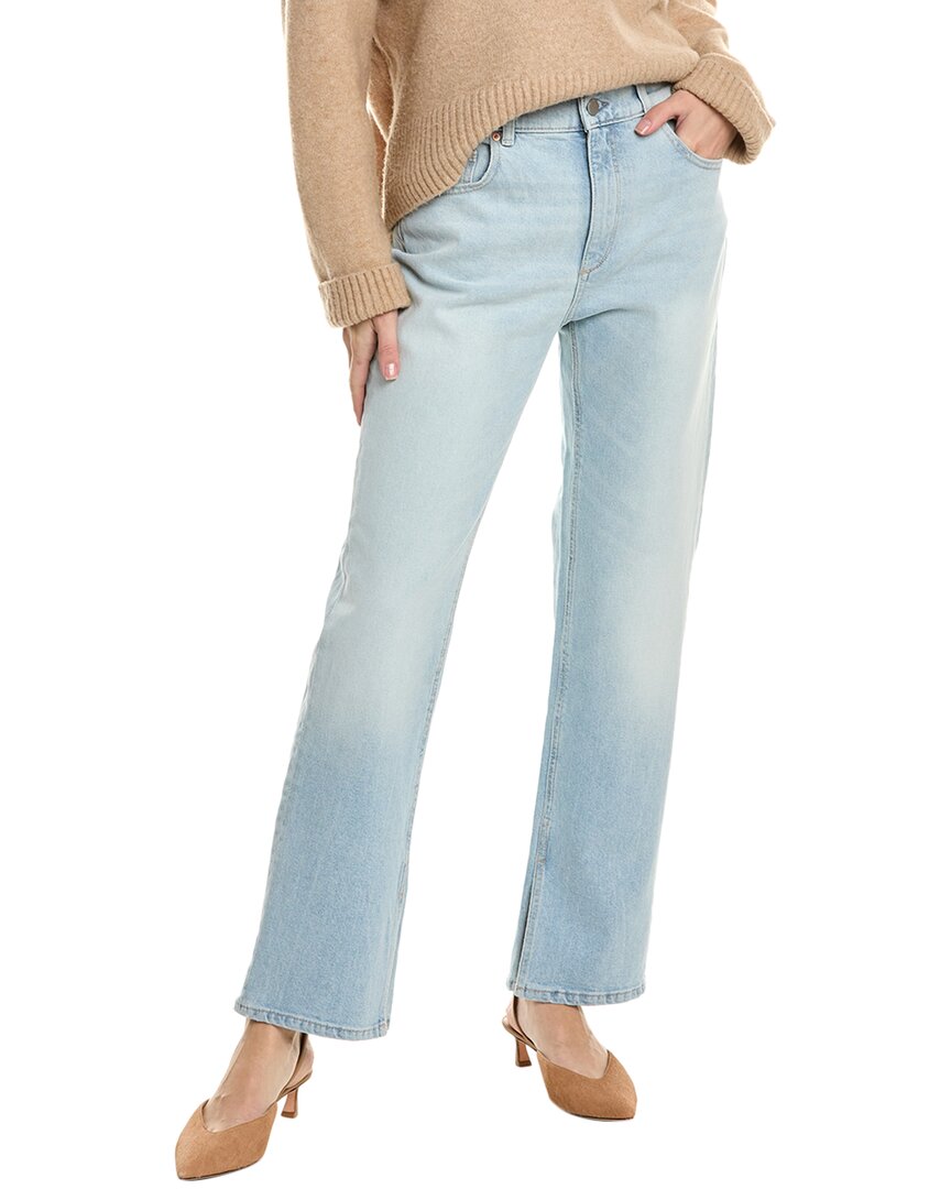 Dl1961 Patti Cuffed High Waist Straight Leg Jeans In Blue