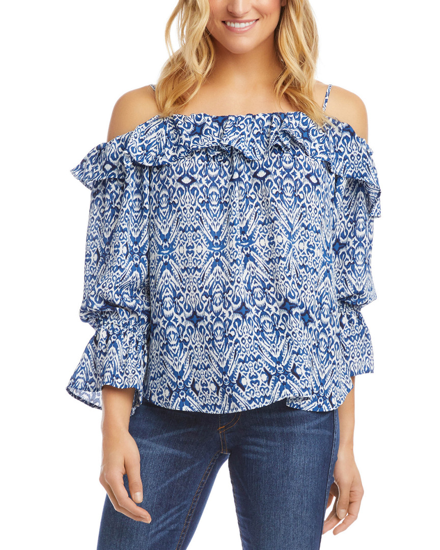 Image of Karen Kane Bracelet Sleeve Ruffle Top