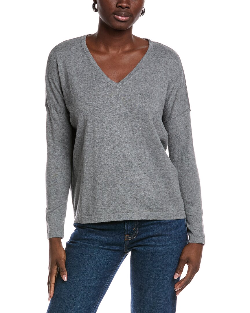 Minnie Rose Cashmere-blend Sweater In Gray