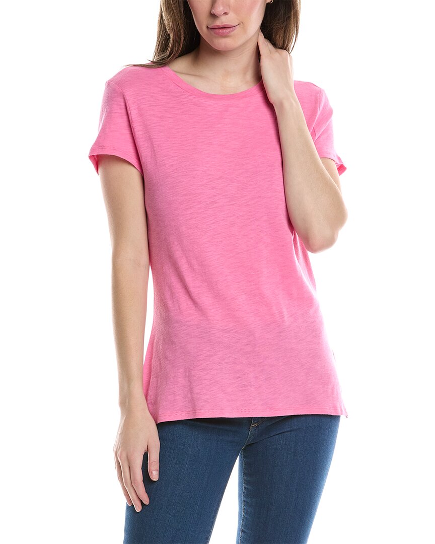 Shop Three Dots Crew T-shirt In Pink