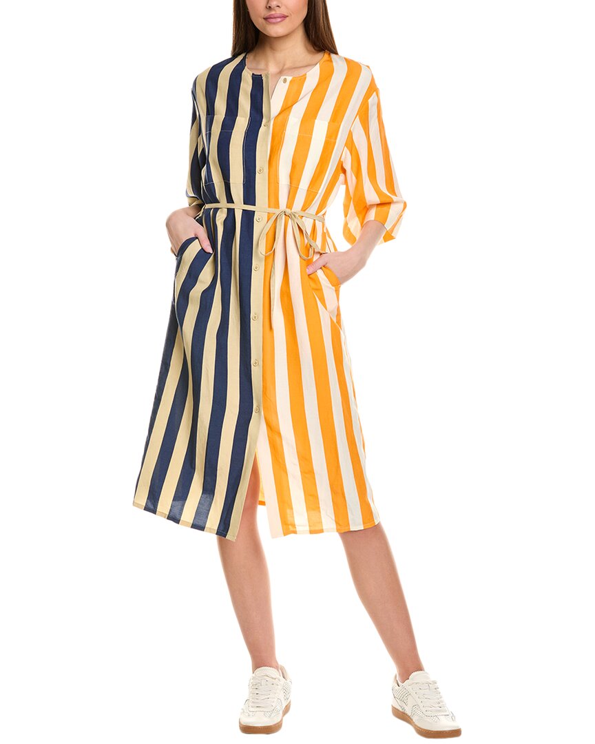 Marimekko Markkinat Merirosvo Linen-blend Maxi Dress In Orange