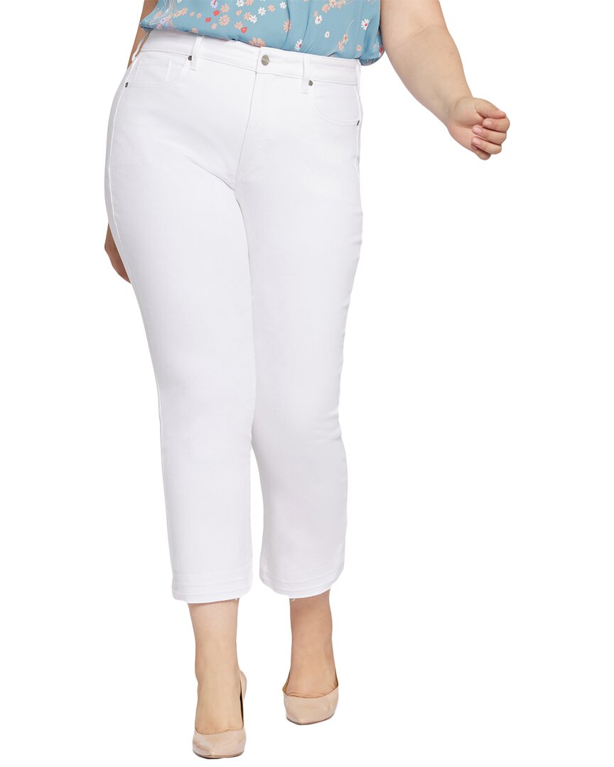 Shop Nydj Plus High-rise Marilyn Ankle Release Hem Optic White Jean